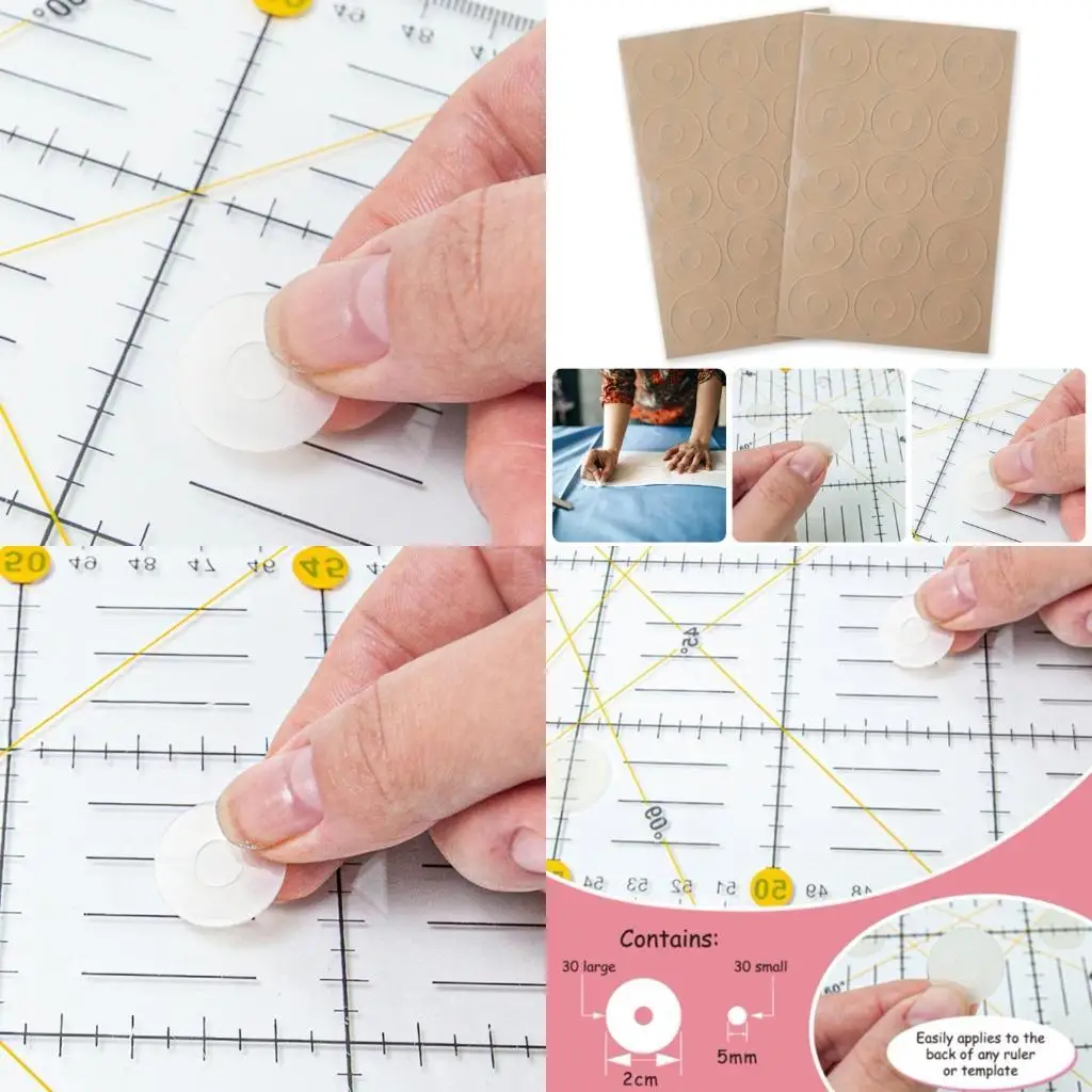 

E8BD 60pcs Silicone Ruler Rings Ruler Grips Nonslip Silicone Grips for Quilting