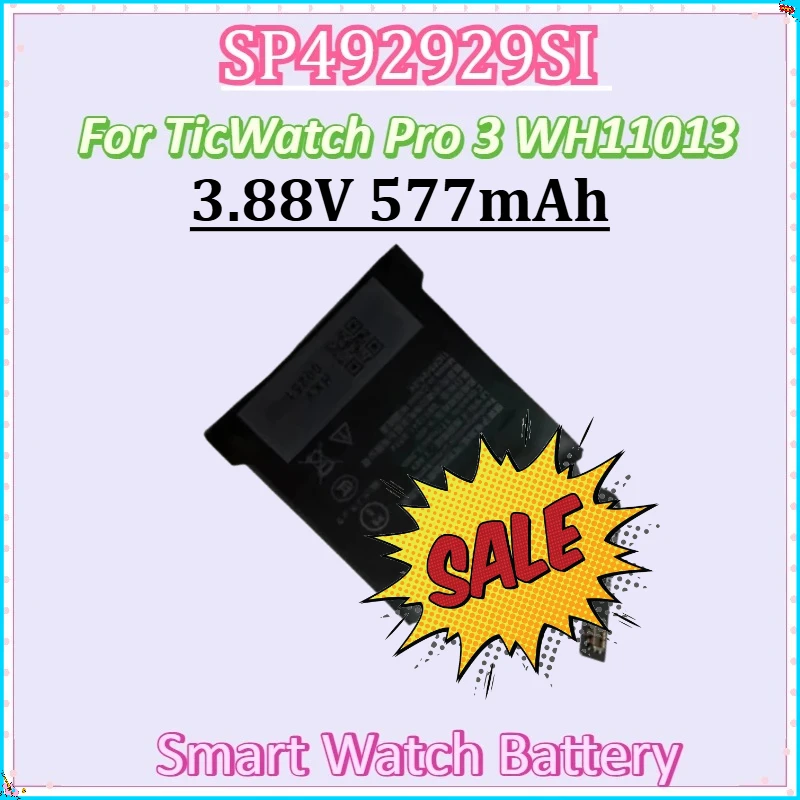 

For TicWatch Pro 3 Battery GPS Wear OS Smartwatch Digital Batteries New SP492929SI WH11013 3.88V 577mAh Smart Watch Battery