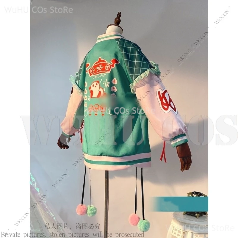 PJSK Cosplay Costume Mikuku Halloween Party Mikku Stage Costume Wig Comic Disguise HAO Role Play Woman Adult Daily Outfit Panda