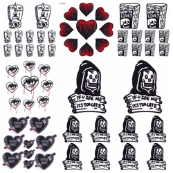 10PCS/Lots Punk Skull Patch Scary Ghost Sewing Embroidery Patch Iron On Patches For Clothing Love Heart Skull Patches On Clothes