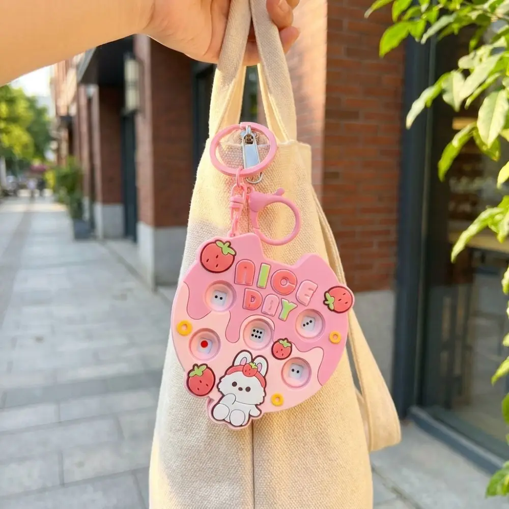Creative Cartoon Animal Funny Press Keychain Squeezable Anti-Lost Mini Press Car Pendant Lightweight Bag Charm Backpack