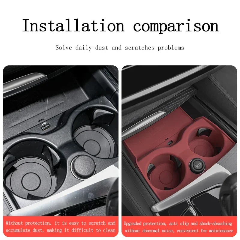 For BMW X3 iX3 X4 G01 G02 3 4 5 Series G20 G22 G30 Car Central Control Wireless Charging Silicone Pad Water Cup Holder Non-Slip