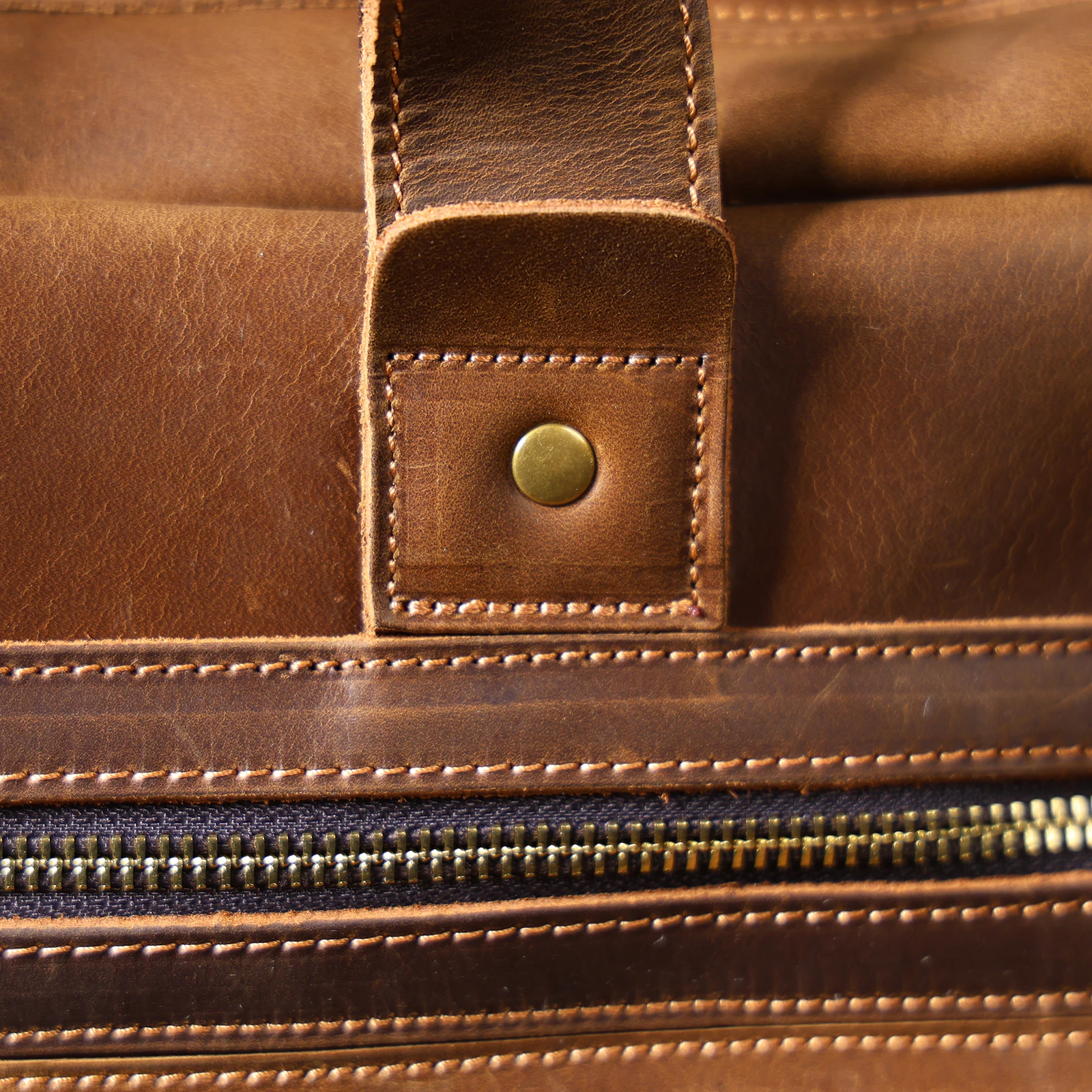 Vintage Echtleder Herren-Aktentasche 14" Laptop-Tasche Crazy Horse Leder Messenger-Handtasche Rindsleder Geschenkidee für Männer – Detail 31