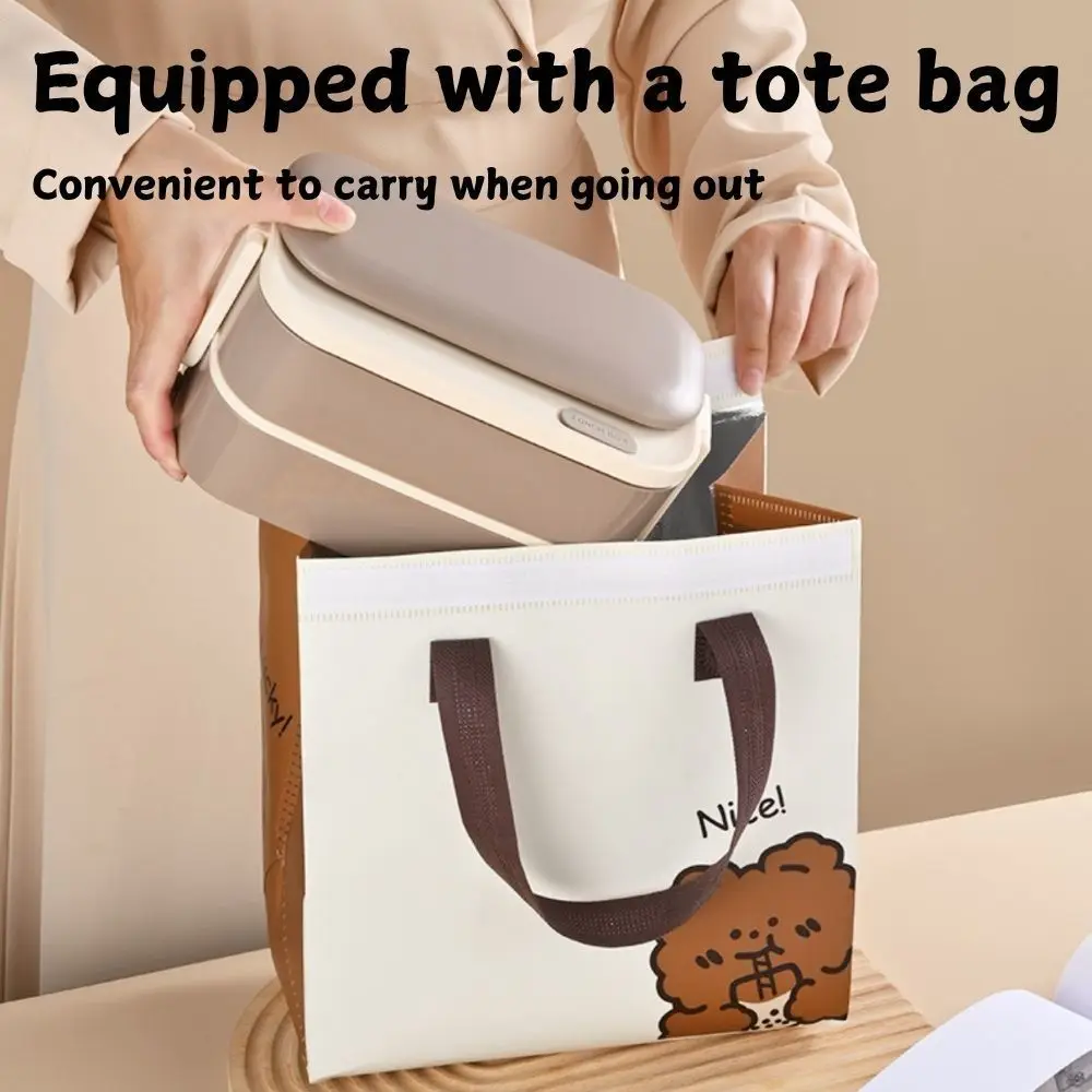 

Портативный двухъярусный ланч-бокс с сумкой, из нержавеющей стали 304, изолированный, герметичный контейнер для хранения еды, для использования на улице