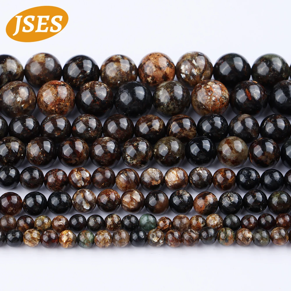 

Natural Black Golden Biotite Spacer Loose Stone Beads for Jewelry Making 4/6/8/10mm Bracelet Necklace DIY Accessories 15 Inches