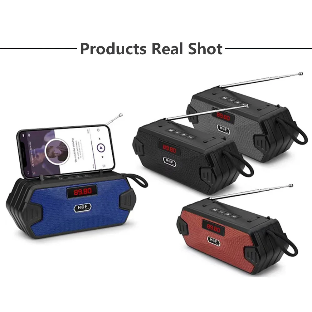 باس Hifi في الهواء الطلق المحمولة Aux سماعة لاسلكية تعمل بالبلوتوث المتكلم راديو FM استقبال صندوق صوت الموسيقى مضخم الصوت Mp3 Altavoces Bocina الصوت