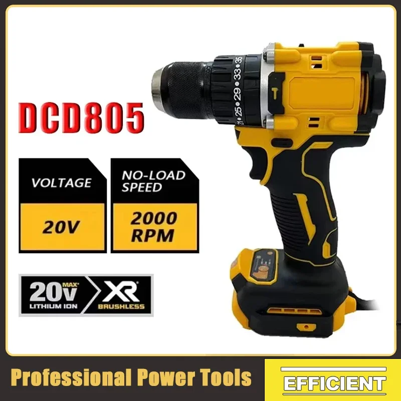 Fit DEWALT DCD805 Brushless Impact Drill Cordless Electric Driver Multi-Function Hand Drill Variable Speed Powerful ElectricTool