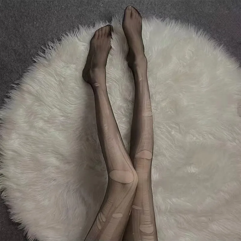 Ultracienkie, ręcznie rozdrabnialne, jednorazowe pończochy z dziurami na ramiączkach, rajstopy Nue Sexy Gothic z motywem pajęczej sieci, rajstopy siateczkowe Y2K, pończochy.