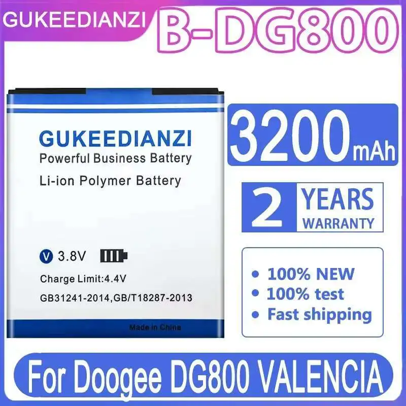 

Reliable Replacement B-DG800 For Doogee DG800 Valencia B Mobile Phone Battery 3200Mah