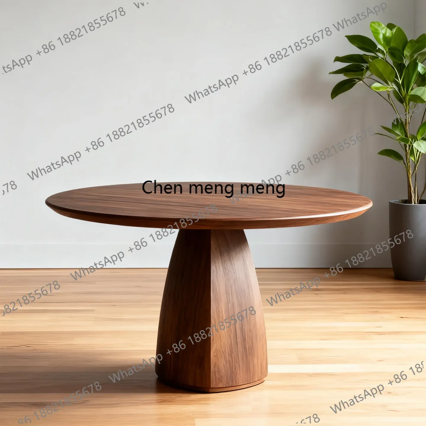 New arrive Teak all solid wood round dining table Song's aesthetic log small apartment restaurant table villa large table