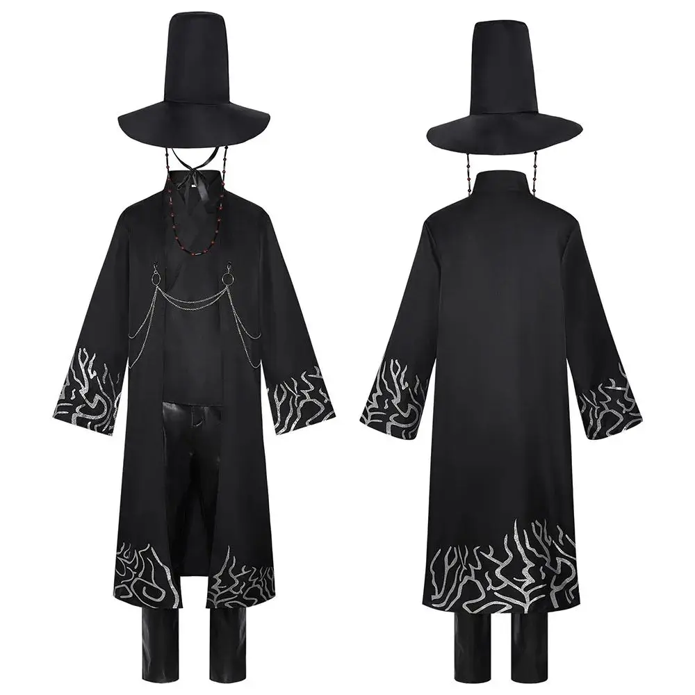 

Kids Saja Boys Cosplay Costume Halloween Printed K-Pop Demon Hunters Cosplay Kimono Set Show Party Clothes Hat for Adult Boys