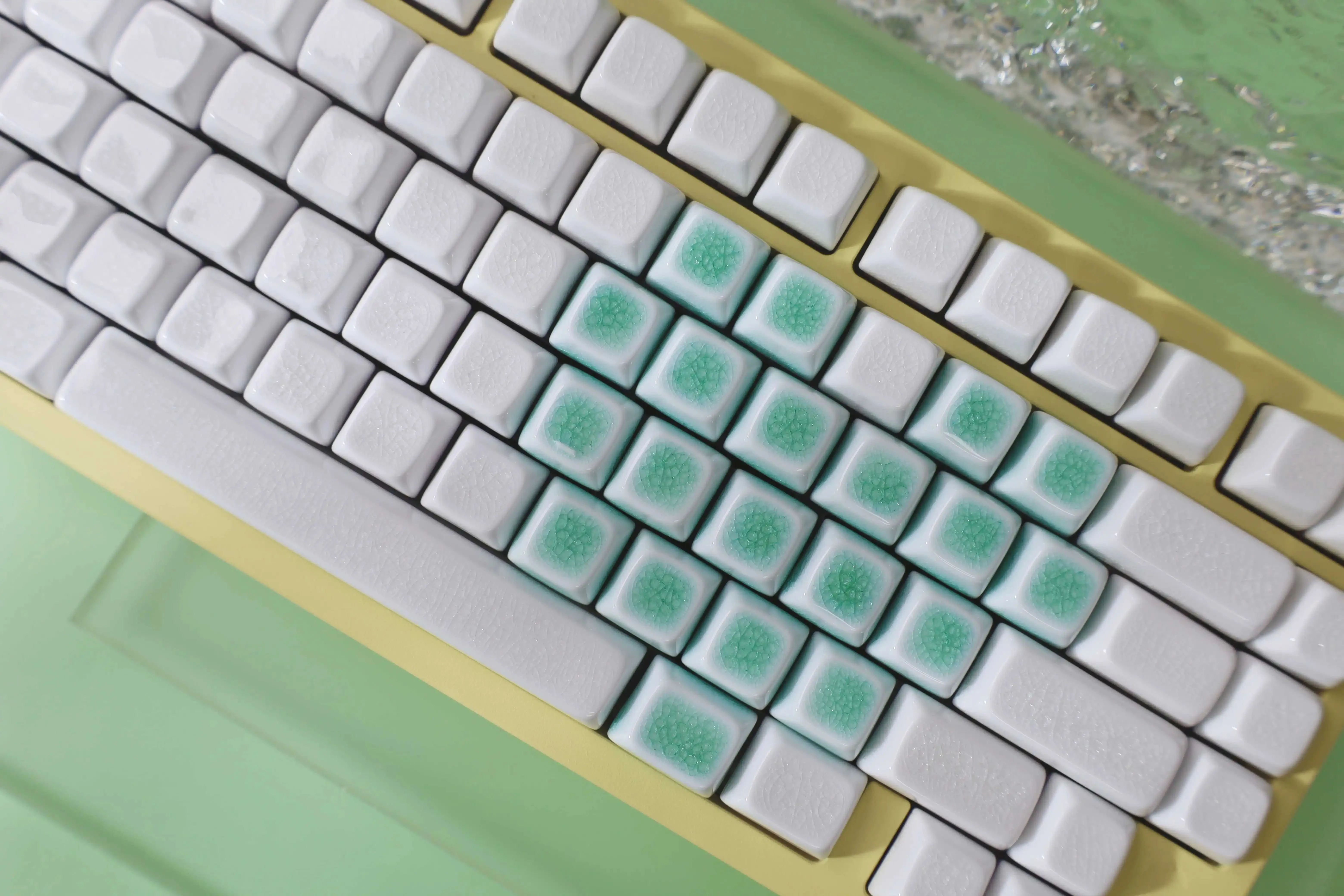 Teclas de cerámica con forma de corazón para teclado mecánico, tapa de tecla personalizada con personalidad translúcida, perfil QCA Original