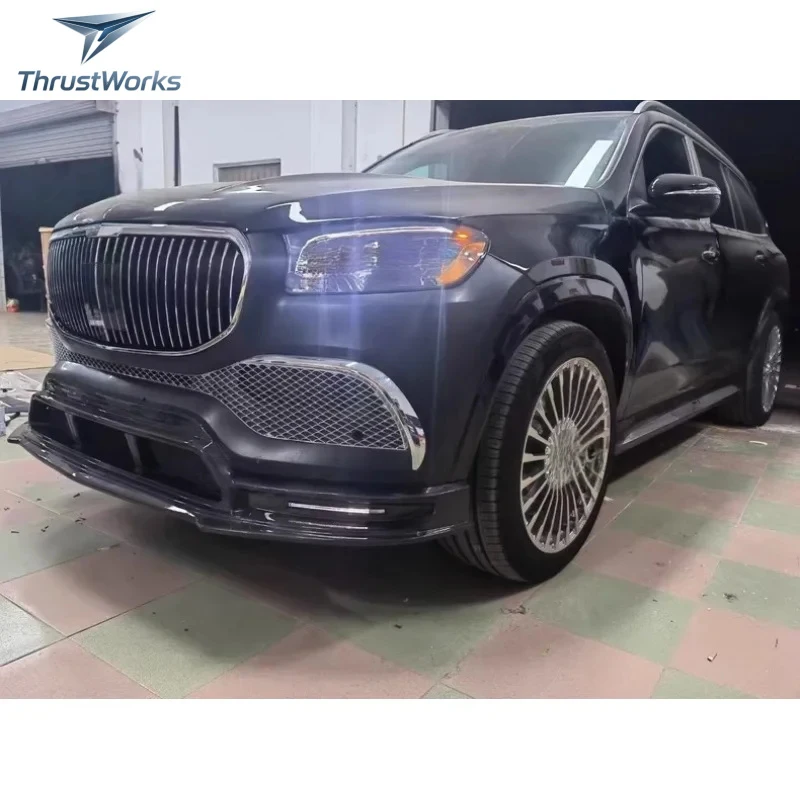 ThrustWorks High Quality Black Carbon Fiber Bodykit GLS X167 Front Bumper Lip & Rear Diffus Durle New