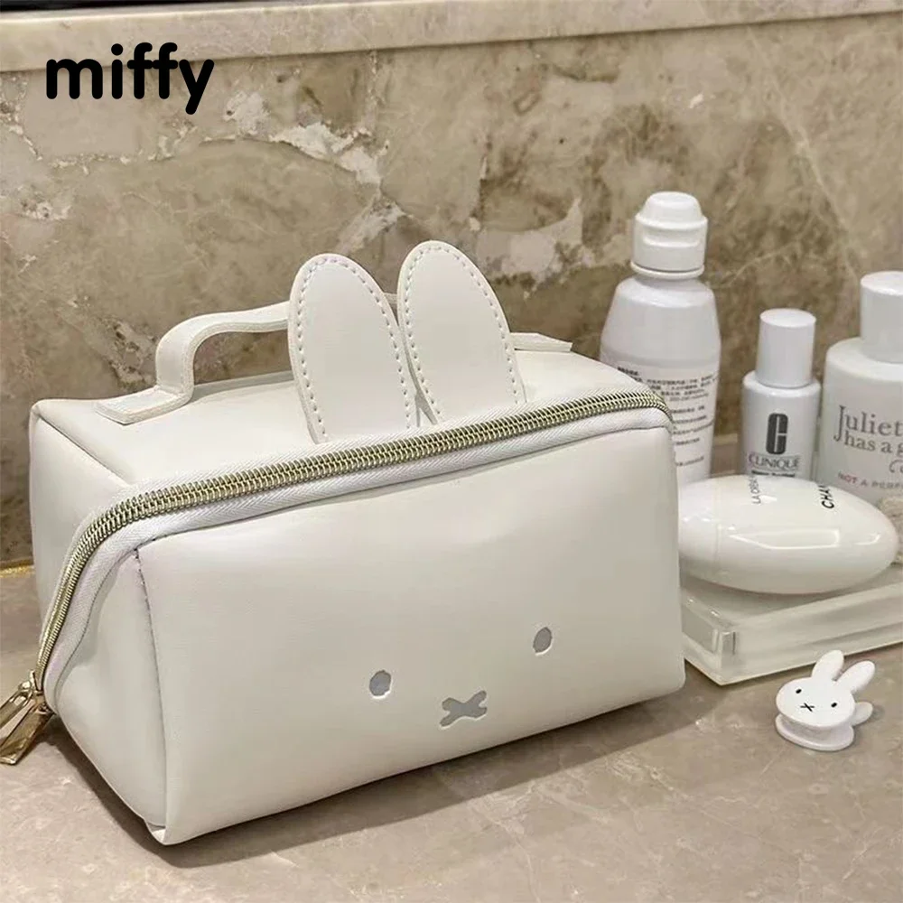 Kawaii Miffy Rabbit Cute Shape Hand Makeup Bag Multi-functional Portable Toiletry Storage Bag Christmas Toy Gift for Girls