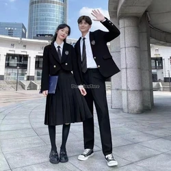 2024 korea japan style suit preppy school student uniform long sleeve coat blouse pleated skirt women men 3 piece jk set b218