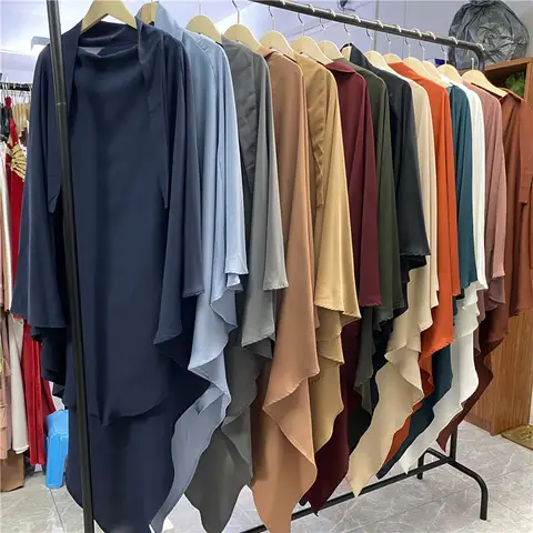 여성을 위한 긴 Khimar 히잡 – 이슬람 베일, 두바이 및 터키 스타일의 헤드스카프, 기도 및 라마단 의상