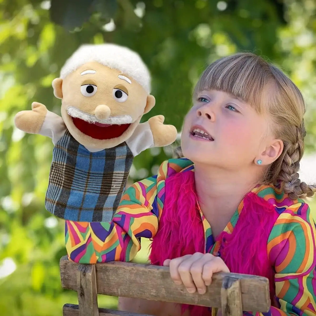 دمى يد الجد - دمى يدوية قطيفة ناعمة ألعاب تفاعلية لعب الأدوار رواية القصص للأطفال، اللعب الخيالي