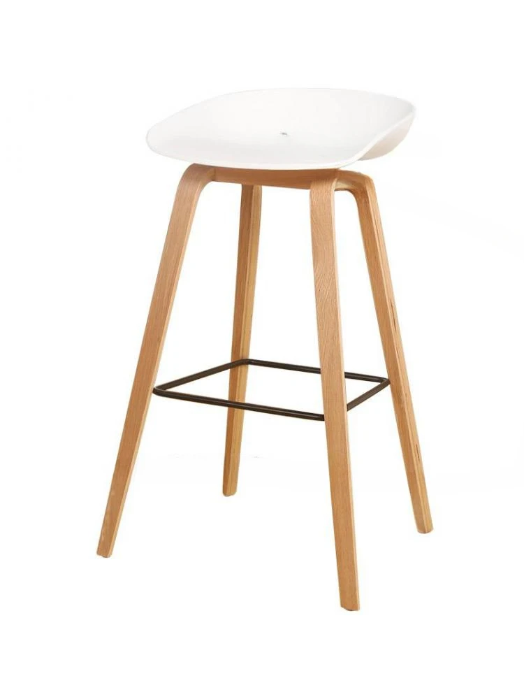 

Modern Simple Danish Nordic Style Personalized Fashion Bar Chair Bar Stool Designer Solid Wood Pp Bar Chair