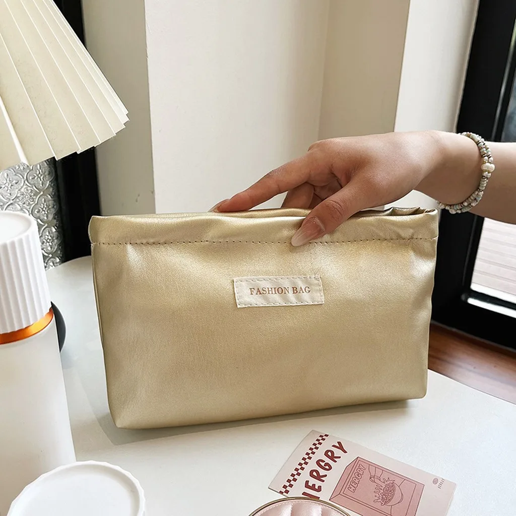 Cosmetic Case Color Block Pu Cosmetic Bag Travel Cosmetic Bag Lightweight Skincare Storage Bag For Leisure Travel Business Daily
