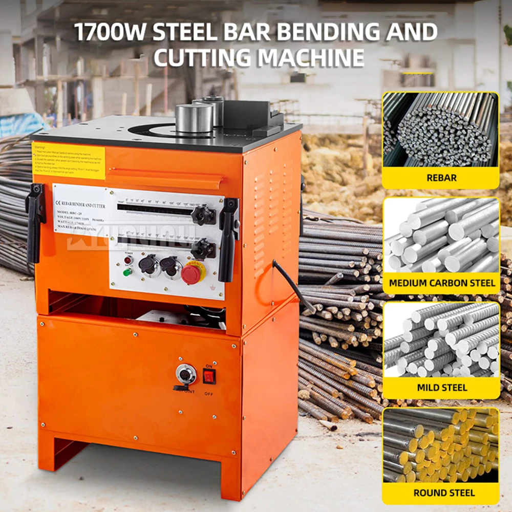 6-25/32mm 220v 110v Electric Steel Bending and cutting Machine 380V Hydraulic Rebar Bending Machine Rebar bender and cutter