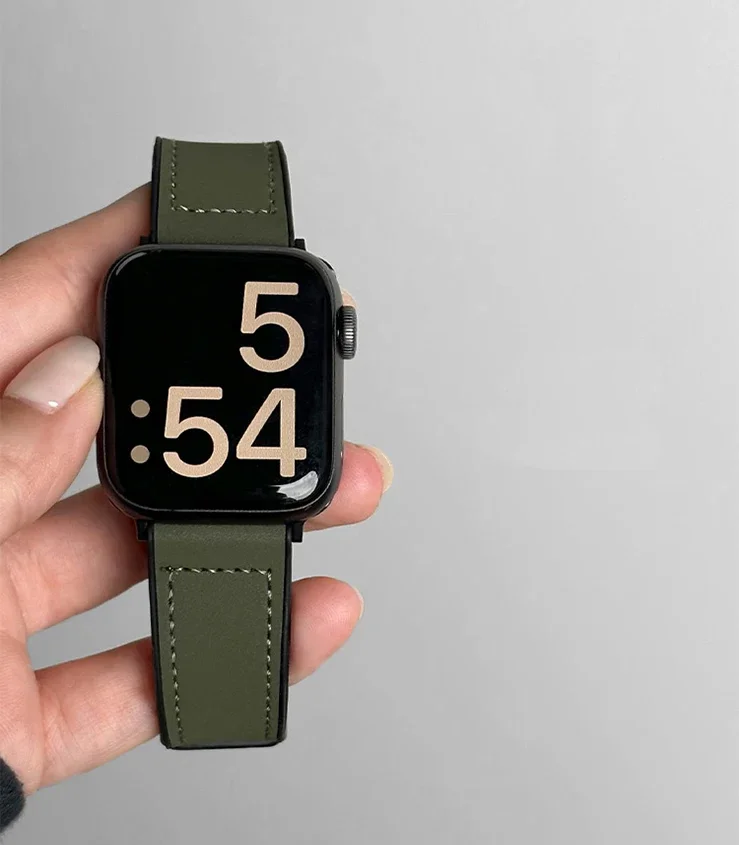 Leder + Silikonarmband für Apple Watch Band Ultra 49 mm 44 mm 45 mm 41 mm 46 mm 40 mm 42 mm Magnetarmband iWatch Serie 10 9 8 7 6 – Detail 14
