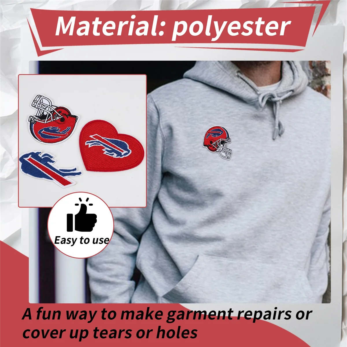 3 قطع من رقعة التطريز بشعار فريق الرجبي، والخوذة وشعار القلب، رقعة حديدية لسترة الظهر وسترة الجينز