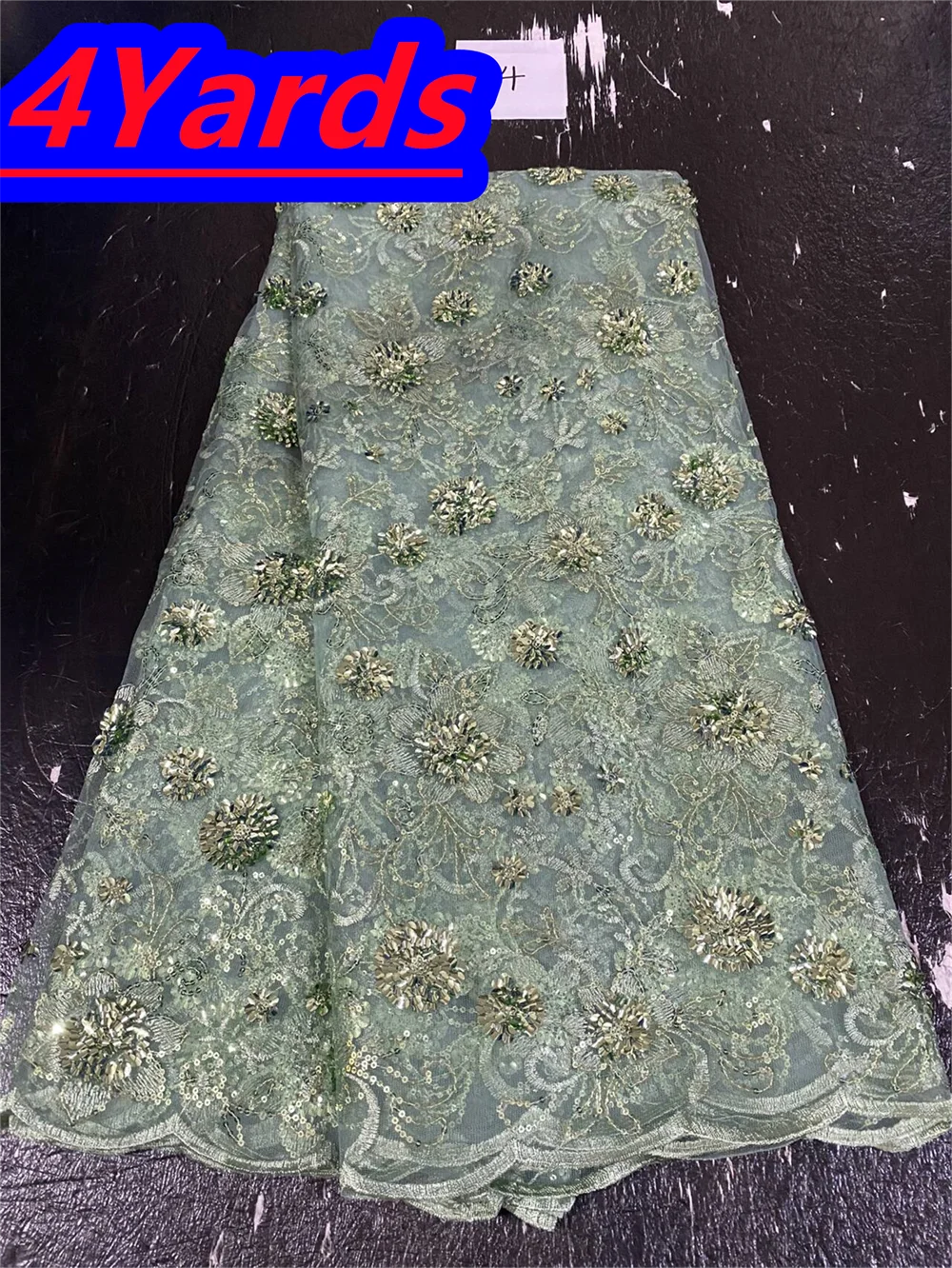 4-yards-green-french-sequined-tulle-lace-fabric-high-quality-embroidered-african-lace-fabric-luxury-wedding-dress-for-women