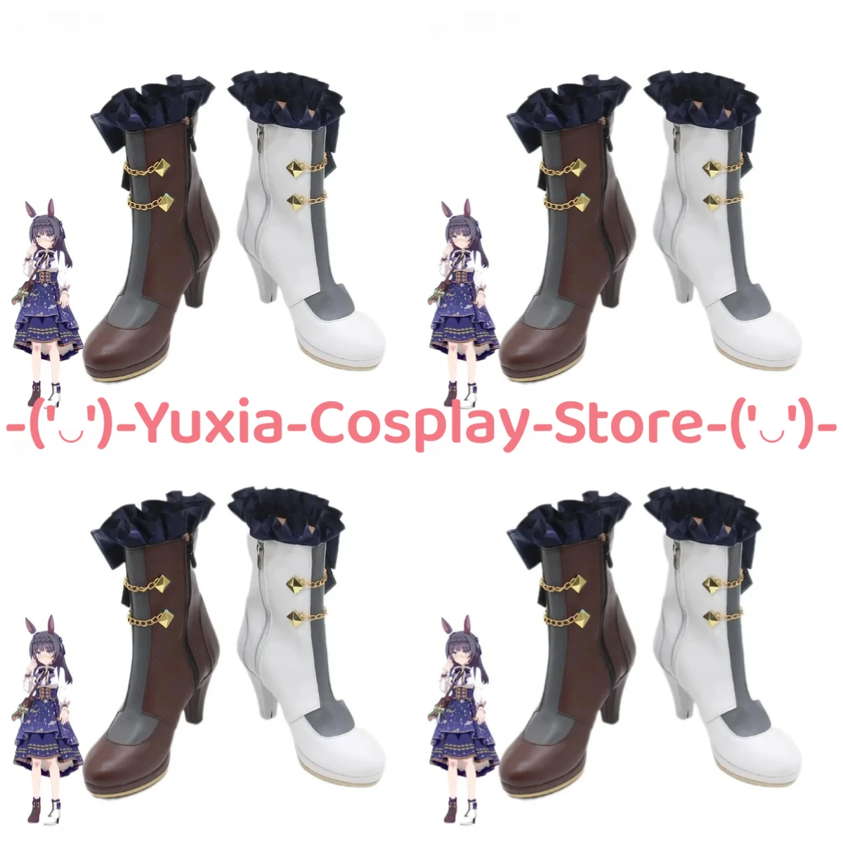 

Yuxiacosplay! Uma Musume Pretty Derby Zenno Rob Roy Cosplay Shoes Game Character Prop PU Leather Boots Halloween Party Costume