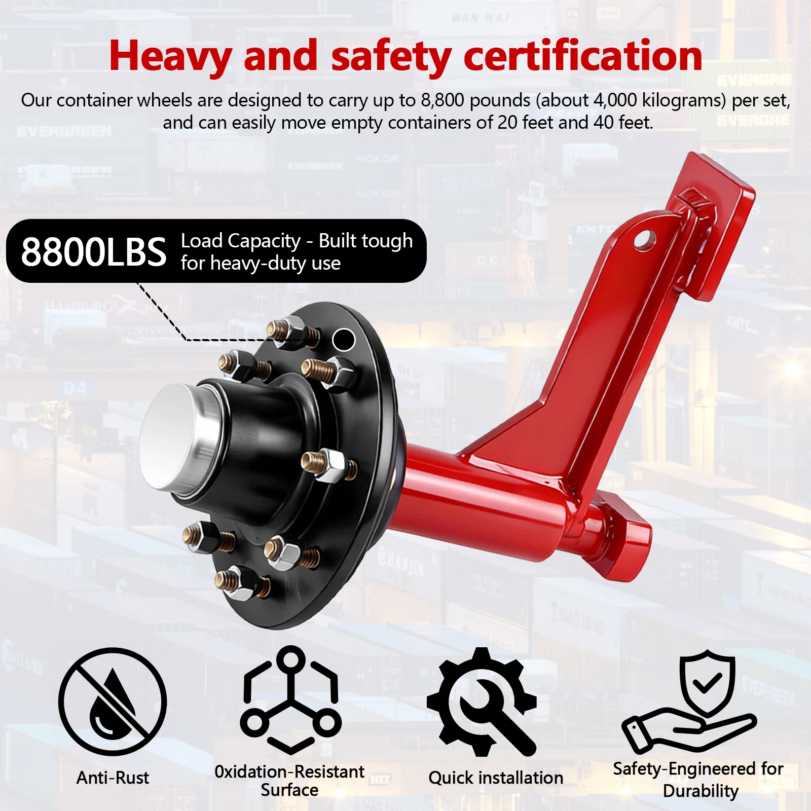 

2 Pack 8x6.5inch Shipping Container Wheel Lug with Ratchet Strap Tie Down J Hook Shipping Container Accessories Moves 20ft-40ft