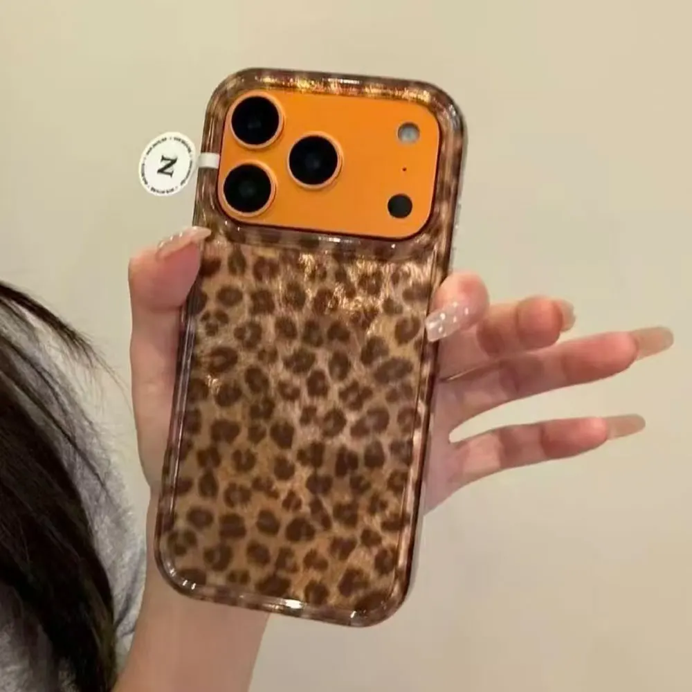 Luxuriöse Goldene Leoparden-Glitzer-Handyhülle für iPhone 17 16 Pro Max 15 14 13 Plus 11 12 X XS XR 16e SE 2022 Stoßfeste Damen-Schutzhülle