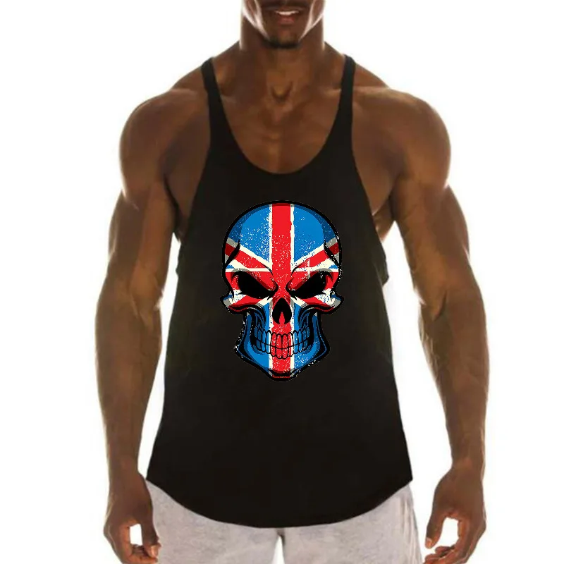 Men's Sleeveless Gym Vest Quick Dry Racerback Running Tank Top Breathable Athletic Workout Shirt For Fitness Training
