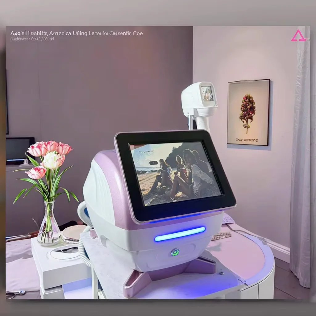 Beauty Salon CE Desktop Ice Platinum Titanium Painless Air TEC 4 Wave DiodeHair Removal Machine