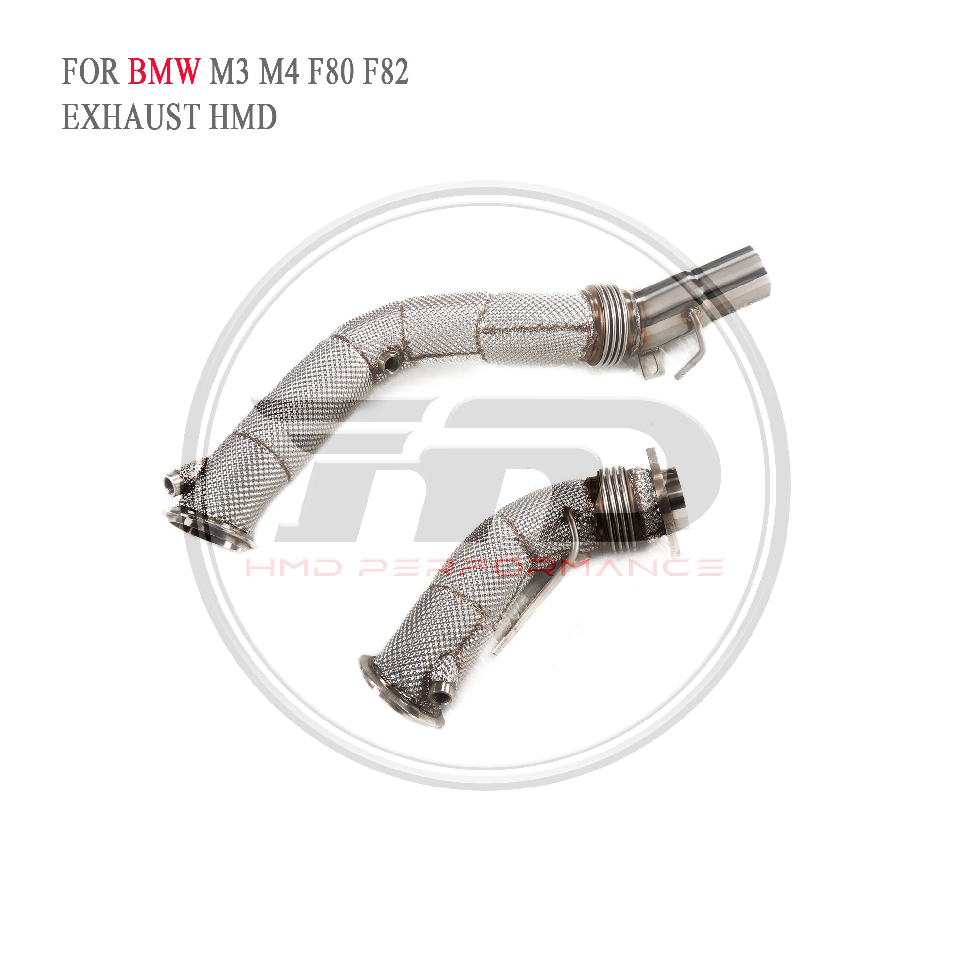 HMD Exhaust System High Flow Performance Downpipe for BMW M3 M4 F80 F82 Car Accessories With Catalytic Converter Header with opf