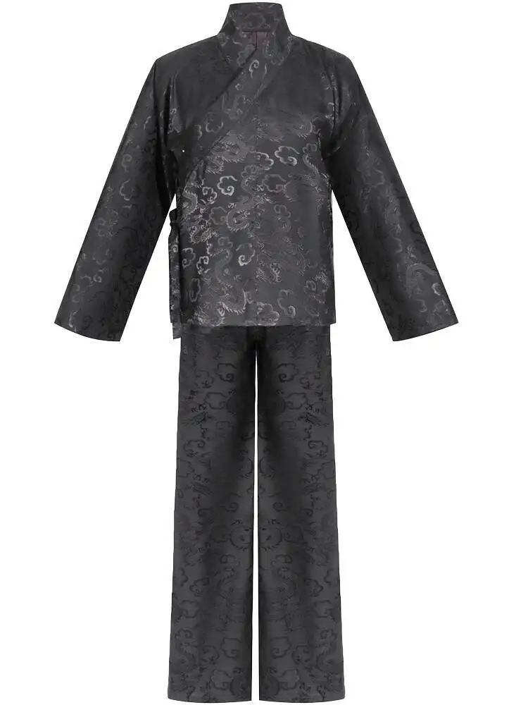 Unisex Hanfu Inner Shirt and Pants chinese Straight Sleeve Inner Wear ancient dynasty Can Be Paired Round Neck Robe