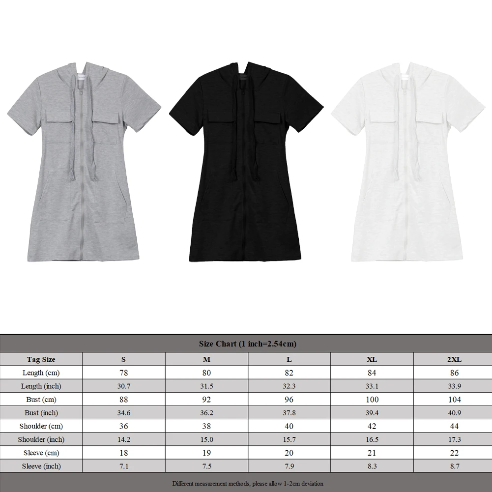 Täglicher Urlaub, Urlaub, Schwarz, Grau, Weiß, Damenkleid, solides Damen-Freizeitkleid mit Kapuze, einfarbig, weiblich, normal