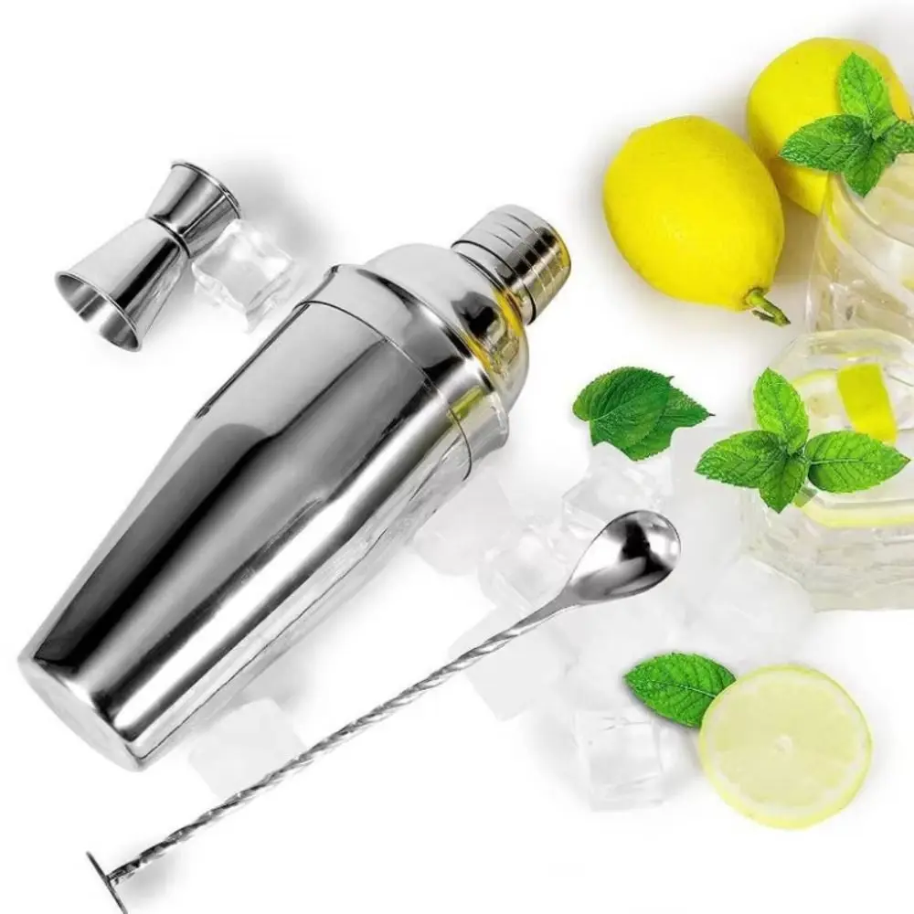 6Pcs/Set Stainless Steel Cocktail Wobble Cup Transparent Scale Portable Wine Mixing Bottle Sealed Convenient