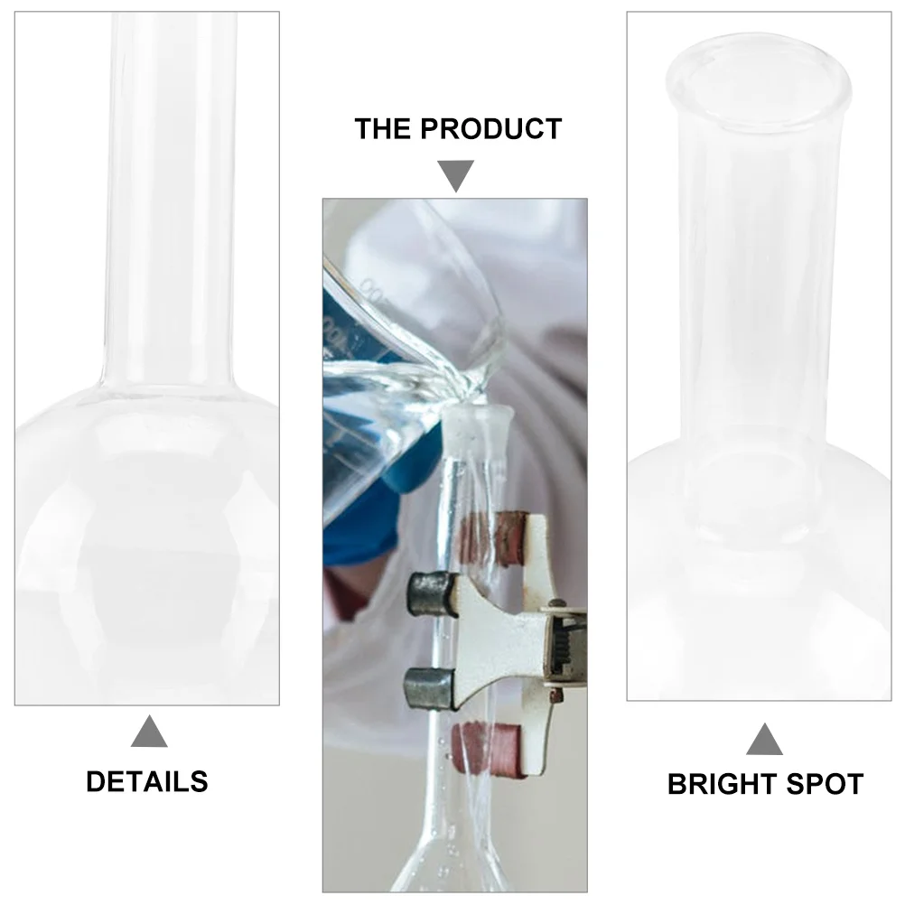 

3Pcs Transparent Science Flask Set 250Ml Round Bottom Glass Laboratory Flask for Chemical Research Boiling Education Lab