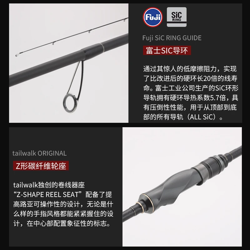 2025 New Tailwalk MICRO GAMER SSD Spinning Fishing Rod Light weight 2-Section Portable Stream River Root Fishing Rod