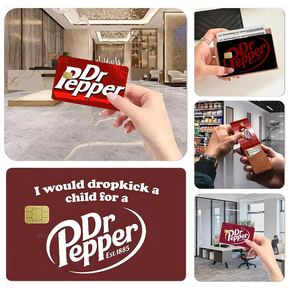 Pegatinas para tarjetas de crédito D-Dr Pepper, pegatinas impermeables para tarjetas bancarias VISA, tarjetas de transporte, pegatinas antiarañazos, regalo para mujeres