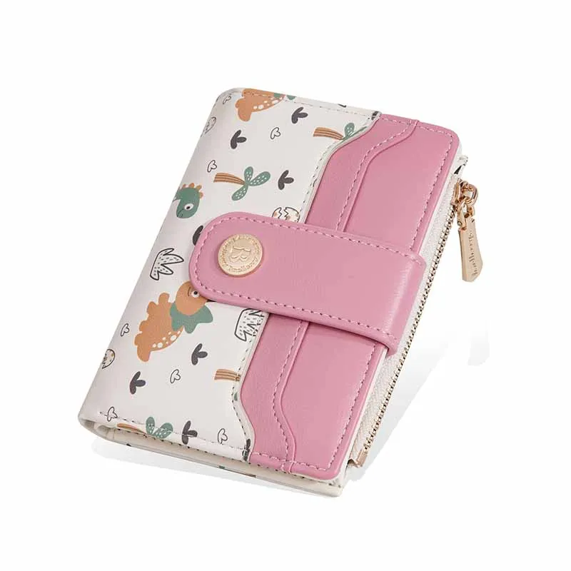 

2025 Women Leather Cute Wallets Female Purse Mini Hasp Solid Multi-Cards Holder Coin Short Wallets Slim Small Zipper Hasp Wallet