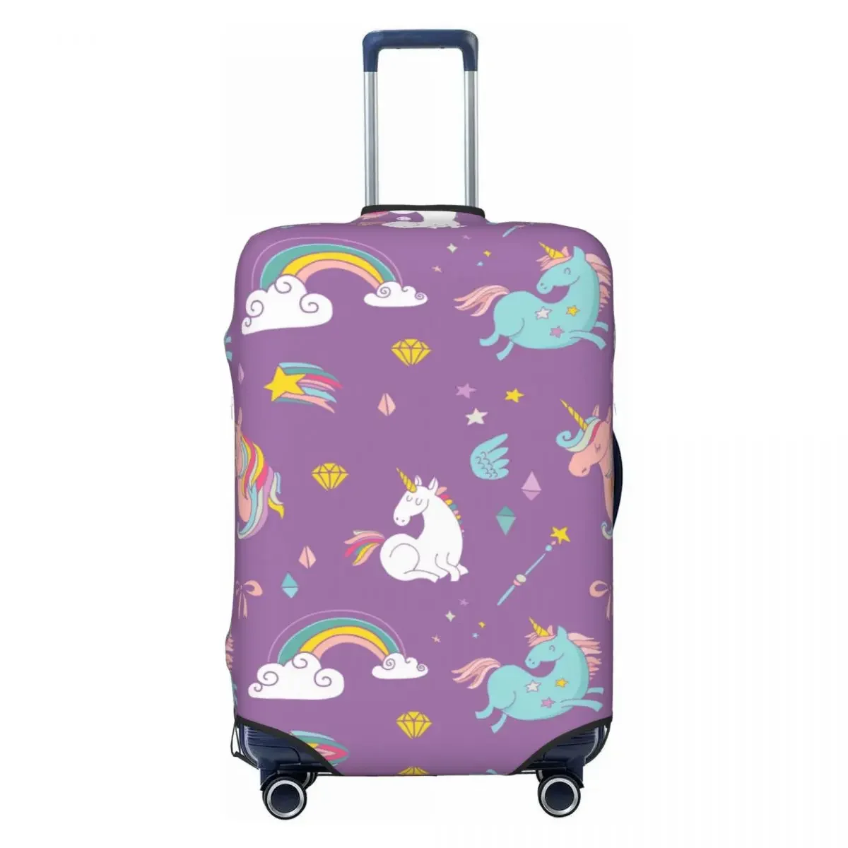 Cute Unicorn Suitcase Cover Flight Rainbow Cartoon Fun Luggage Case Travel Protector Xmas Gift