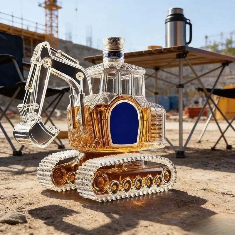 Robuster Bagger-Whisky-Dekanter - Premium-Handwerkskunst, Perfekt für Bauherren, Sammler und Whisky-Knaller