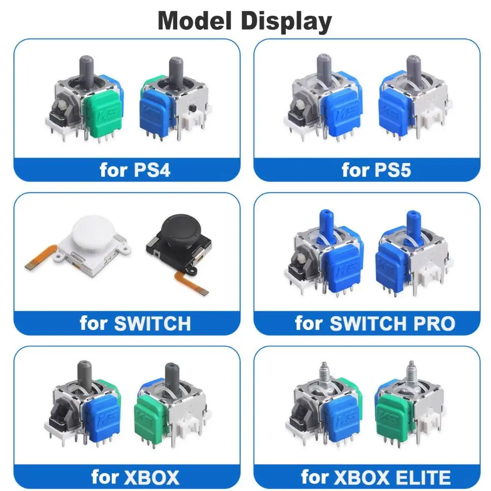 Anti-Drift TMR Electromagnetic Joystick High Precision Durable Rocker Replacement 3D Analog for PS5/PS4/Xbox/Switch Pro