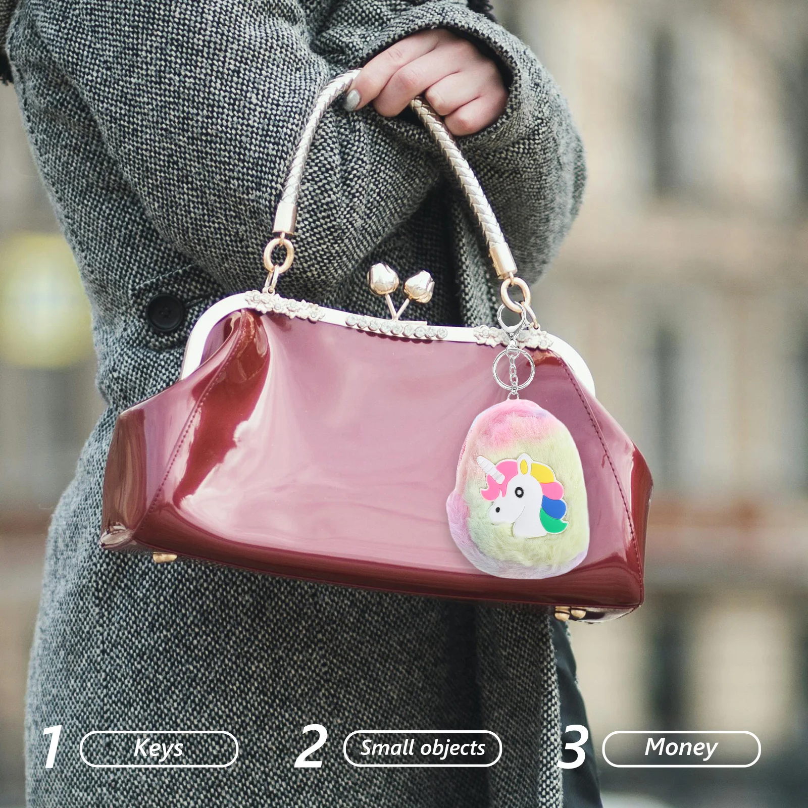 محفظة كارتون يونيكورن للعملات المعدنية، حقيبة صغيرة خفيفة الوزن بسحاب للنساء، محفظة لطيفة للعملات المعدنية وأحمر الشفاه، منظم النقود، محفظة مدمجة #2