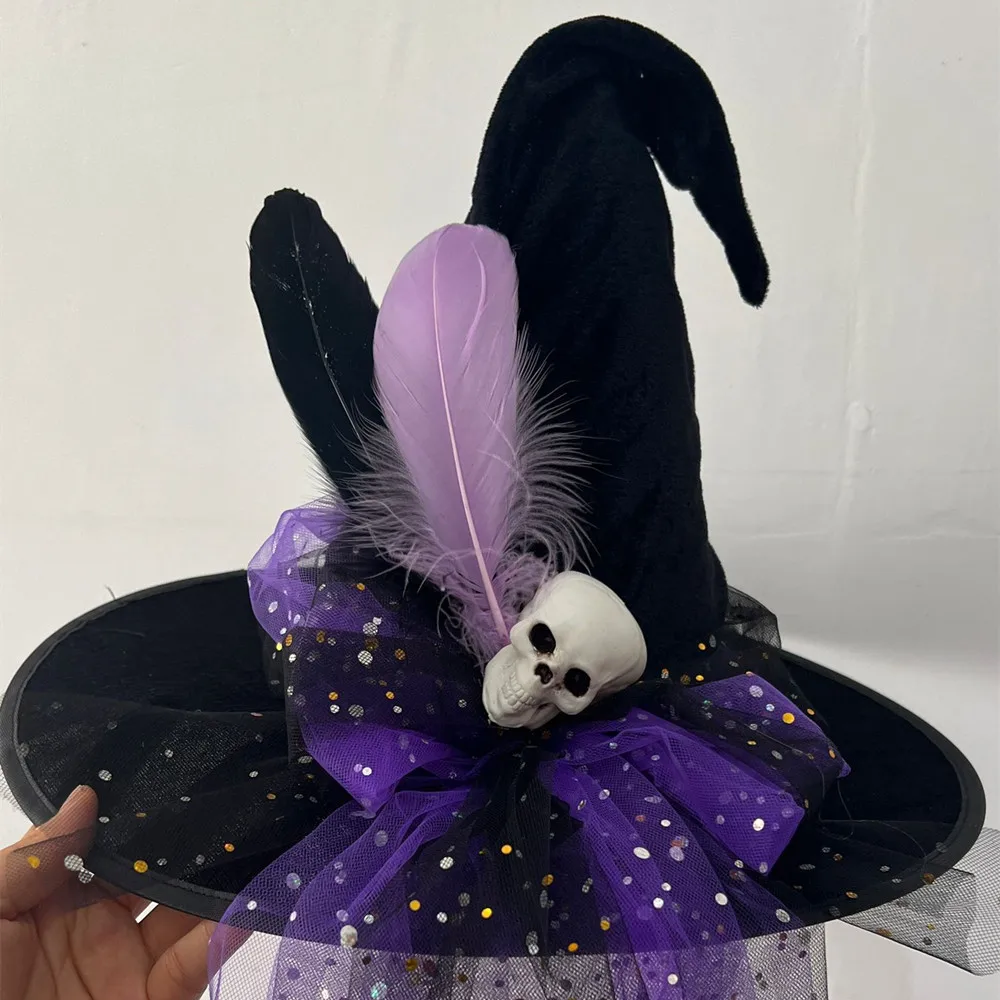 For witch hat witch hat decoration. Play photo dress up lace halloween corner