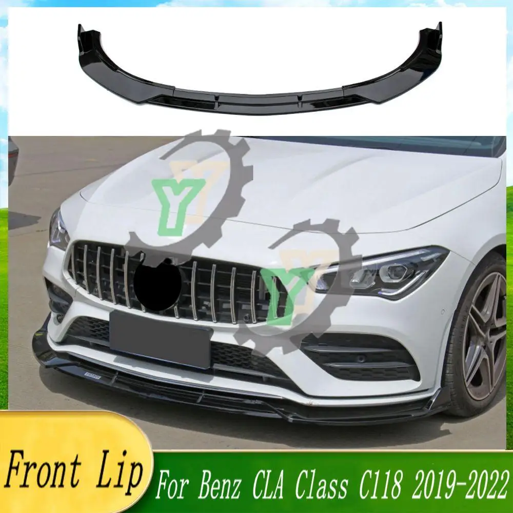 

Car Front Bumper Lip Chin Spoiler Deflector Guard Decoration Accessories For Mercedes-Benz CLA Class W118 C118 2020 2021 2022+