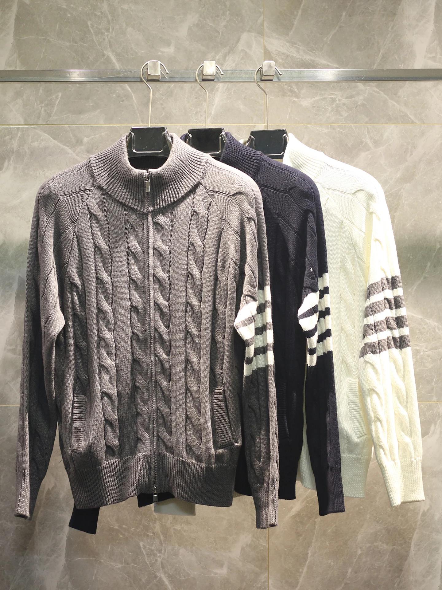 

Элитный шерстяной вязаный свитер-кардиган на молнии с узором косы, весна-осень 26SS, унисекс, повседневный, с длинными рукавами, теплый и комфортный