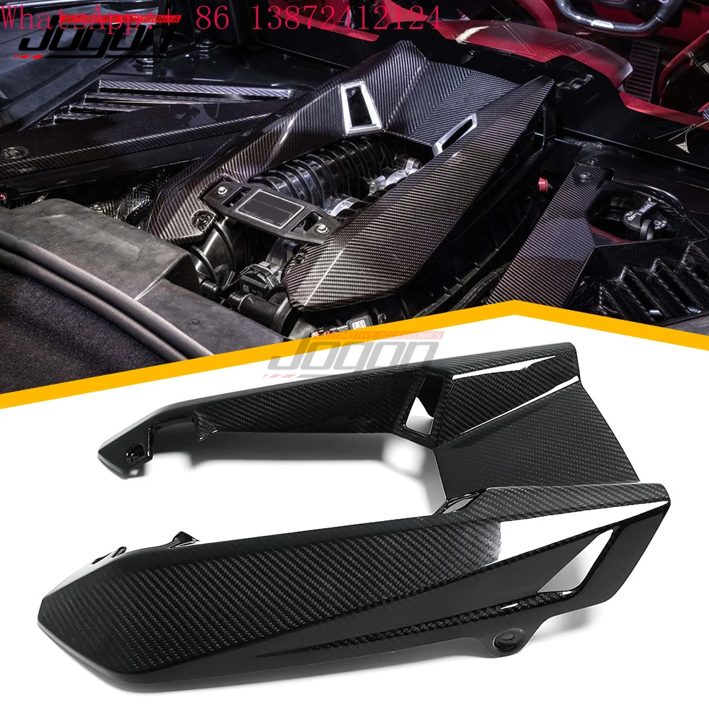 

For Corvette C8 Z06 LT6 2023 2024 Engine Cover Car Engine Hood Trim Dry Carbon Fiber Hood Car Accessories Decoration