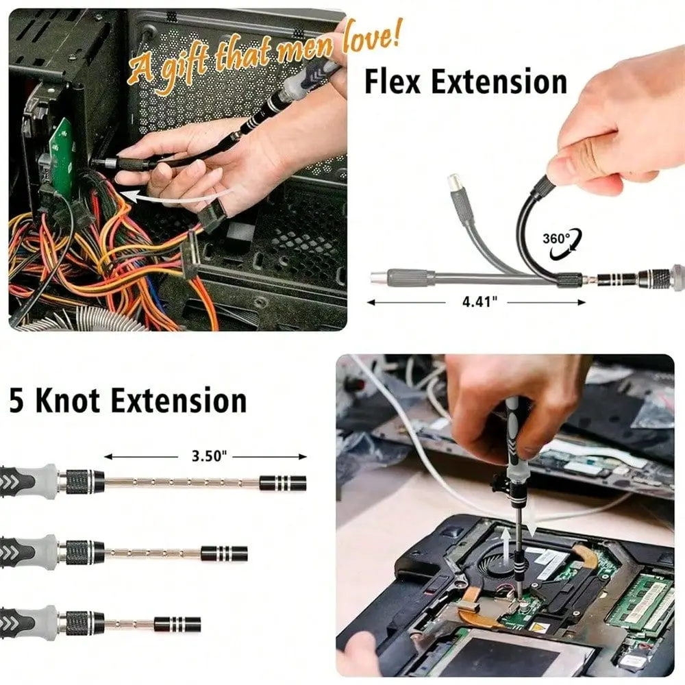 

115 In 1 Precision Screwdriver Set Ergonomic Non Slip Handle Magnetic Bit Driver Kit Professional Electronics Repair Tool Kit P