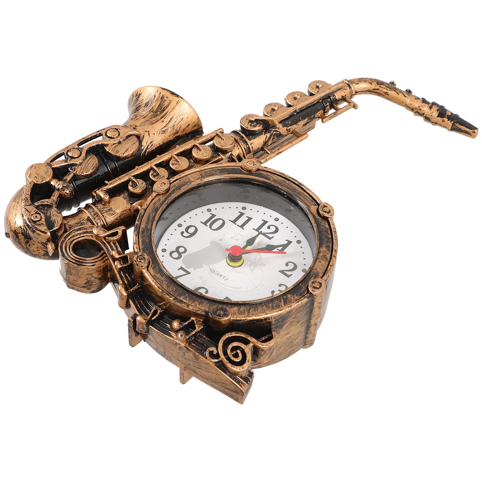 

Saxophone Alarm Home Decor Retro Tabletop Clock for Students Bedroom Decorative Clock without Bronze Color